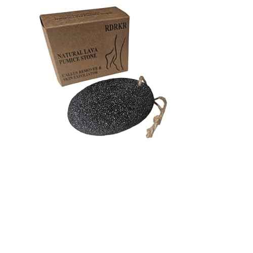 Pumice Stone Foot and Hand Scrubber - Natural Lava Stone for Callus Remover, Foot Exfoliation, Hand Scrub, Pedicure Tool, Dry Skin Remover, Promote Healthy Foot and Hand Care (Black)