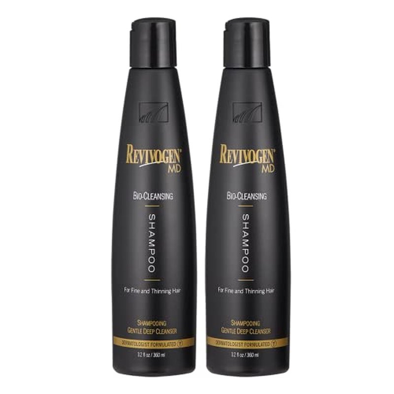 Revivogen MD Bio-Cleansing Shampoo for Thinning Hair, DHT Blocker Shampoo, Hair Loss Shampoo, Shampoo Thinning Hair, Soothes Scalp, Routine Shampoo for Women/Men Hair Loss, Hair Shampoo, 12oz, 2pk
