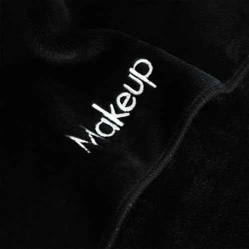 Makeup Towels - Pack of 6 - Ultra Soft & Gentle Microfiber Coral Fleece Washcloth Face Make Up Remover, 13 x 13 in, Black