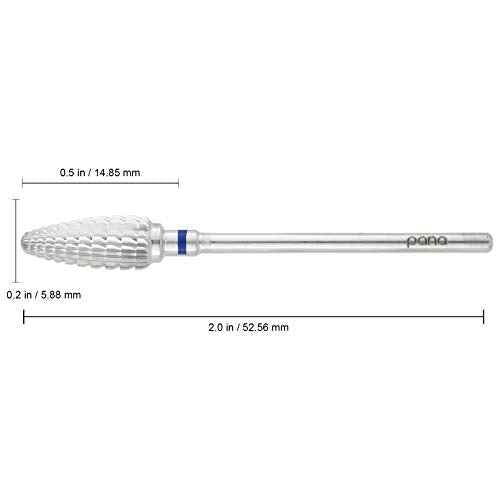 Pana 3/32" Safety Bit Nail Carbide Bit - For Electric Dremel Drill Machine (Medium, Large Cone - Silver)