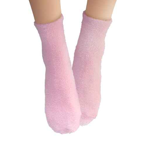 Earth Therapeutics Aloe Vera Socks ? Infused with Natural Aloe Vera & Vitamin E ? Helps Dry Feet, Cracked Heels, Calluses, Rough Skin, Dead Skin - Use with Your Favorite Lotions - Pink