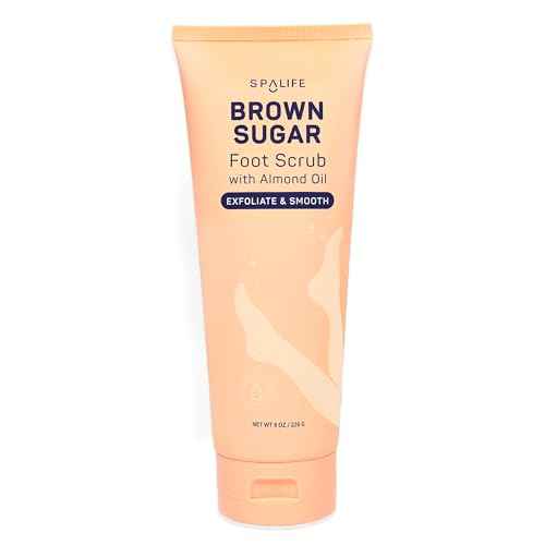 SpaLife Beauty Brown Sugar Foot Scrub ? Exfoliating Foot Treatment for Dryness & Roughness ? Sugar Scrub for Feet ? Made with Shea Butter & Sweet Almond Oil to Soften & Smooth Skin