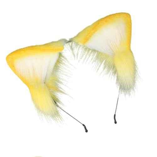 Handmade Cat Fox Wolf Ears Headband Animals Ears Headwear for Christmas Cosplay Costume Accessories