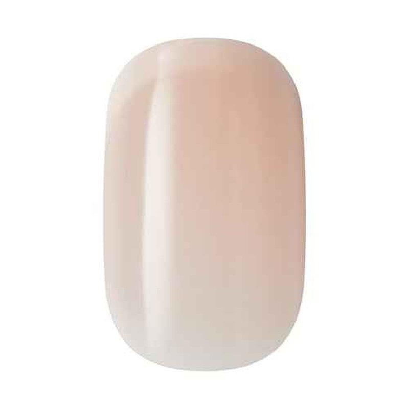 KISS Salon Acrylic French Tip Press On Nails, 'Chic Beats', Natural Nude, Short Squoval, Nail Kit with 28 Fake Nails, Pink Gel Nail Glue (2g), Mini Nail File, & Manicure Stick