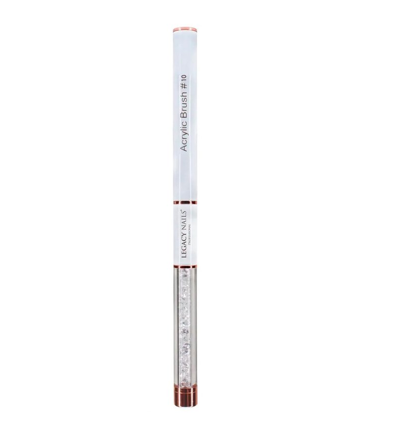 Acrylic Nail Brush #10 - Professional Sculpting Tool with Flexible Bristles | Lightweight White Design