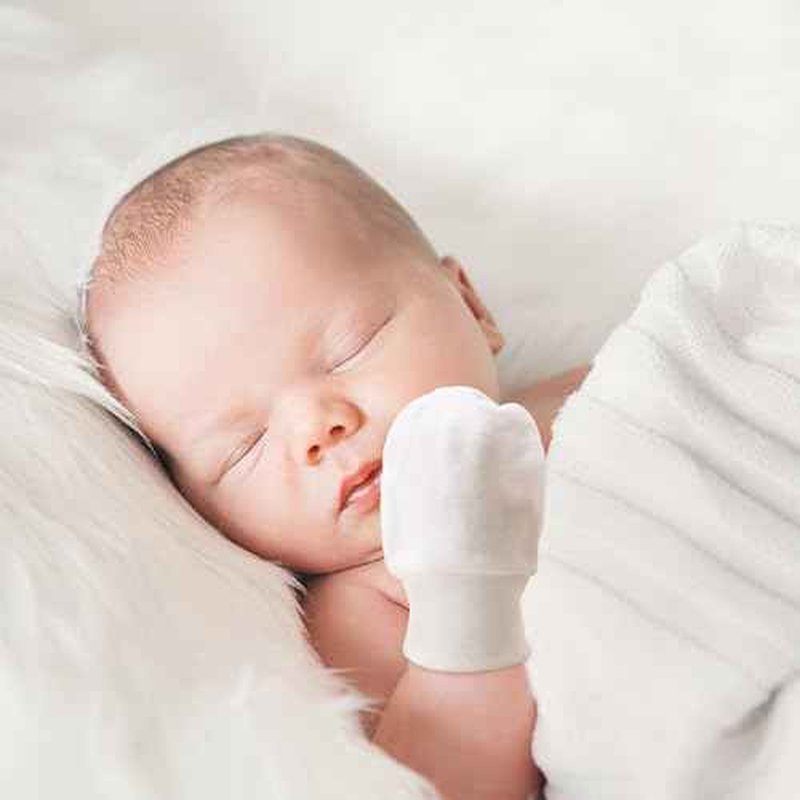 BQUBO Newborn Infant Toddler Mittens No Scratch Cotton Elastic Wrist Gloves Hypoallergenic for 0-6 Months Baby Boys Girls
