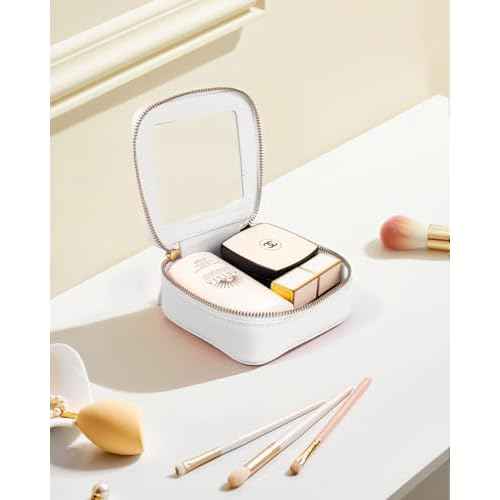 LETGO Clear Makeup Bags Small, Small Clear Makeup Bag for Purse,Mini Makeup Pouch Purse Organizer Fit Carry-on Travel Essentials,Cute Cosmetic Bags for Car Accessories for Women (Mini-White)