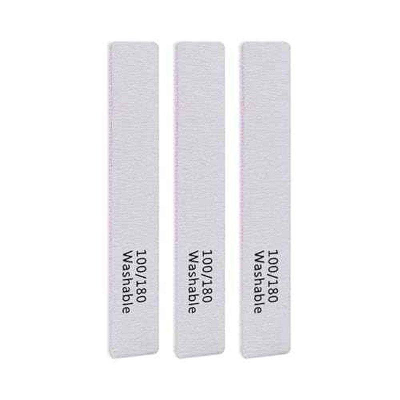 3PCS Professional Reusable Double-Sided 100/180 Grit Washable Nail File