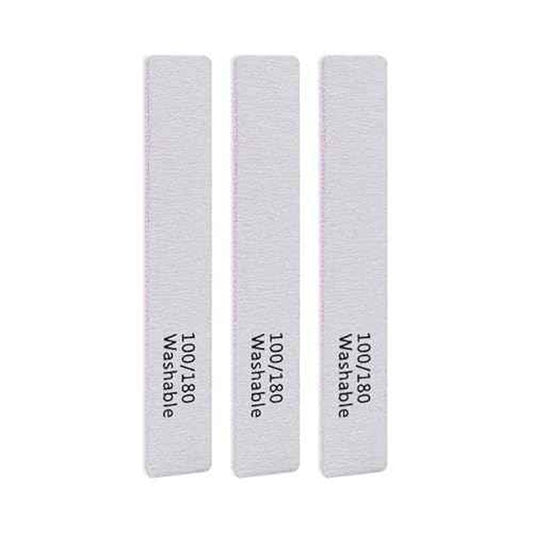 3PCS Professional Reusable Double-Sided 100/180 Grit Washable Nail File