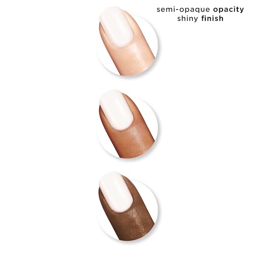 Sally Hansen Xtreme Wear, White On, Long Lasting, Chip Resistant, Semi Opaque, Shiny White Nail Polish