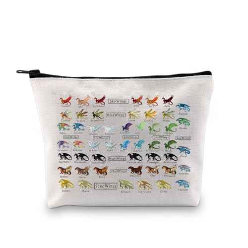 PXTIDY Dragon Novel Makeup Bag Bookish Gift Dragon Tribes For Dragon Lovers Cosmetic Bag