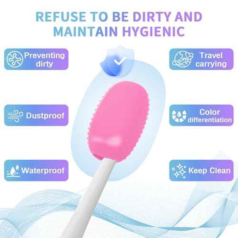 Hooqict 6 Pack Toothbrush Covers Toothbrush Head Cover Caps Silicone Toothbrush Protector Cap Travel Toothbrush Holder for Kids Adults Household, Travel, Bathroom, School, Camping