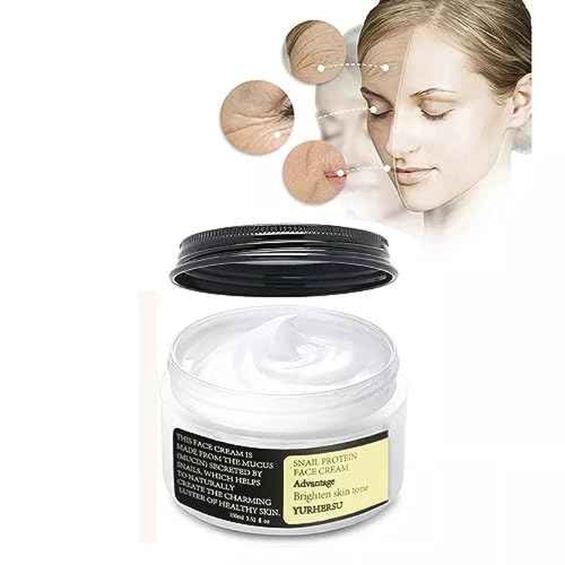 Korean Snail Mucin 93% Moisturizing Cream, Collagen Lifting & Firming Cream, Daily Facial Repair Gel for Dry/Sensitive Skin, Anti-Wrinkle Face Firming, Hydrating Serum Shrink Pores Acne, 3.52 oz; WNMS