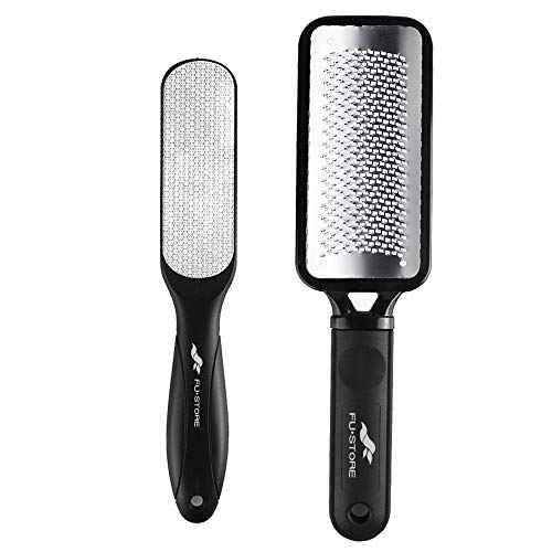 Fu Store 2 Pack Foot Files Callus Remover Stainless Steel Foot Rasp and Dual Sided Feet File Professional Scrubber Pedicure Tools Premium for Feet Care Remove Hard Skin