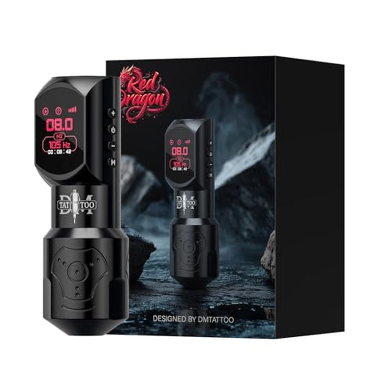 Tattoo Gun 4.0mm Stroke Length Wireless Tattoo Machine with Ultra OLED Display Screen Tattoo Pen with 1500mAh Battery Compact Lightweight Design for Tattoo Beginners and Artists