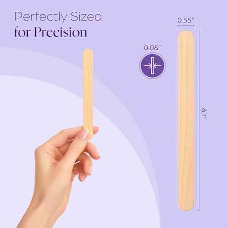 150 Wooden Wax Stick ? Applicator Sticks for Hair Removal ? Disposable Popsicle & Craft Sticks ? Professional Salon & Home Supplies ? For Hot Wax, Hard Wax, Stripless & Brazilian Treatments