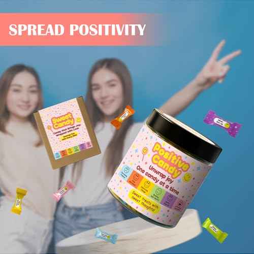 Positive Messages in Candy, Unique Gifts for Women, Positive Affirmations Cards, Christmas Gift for Teen Girls, Self Care Gifts, Motivational Gift, Affirmation Jar