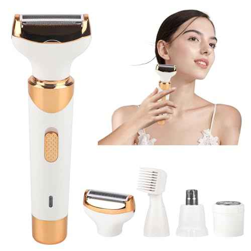 Electric Razor for Women Men,4 in 1 Painless Ladies Wet & Dry Body Razors and Facial Hair Remover, Rechargeable Painless Hair Removal Kit for Nose Face Body Leg Bikini Arm Hair