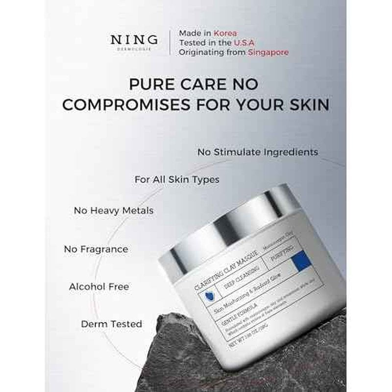 Clay Mask for Face Sensitive Skin: Triple Mud Formula, Deep Pore Cleansing, Hydrating, Oil Balancing, Smoothing, Pore Refining ? 3.88 Oz