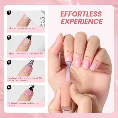 beetles Gel Polish Whispers of Love Jelly Gel Nail Polish Set - 6 Colors Milky White Nude Pink Neutral Sheer Translucent Soak Off UV Gel Nail Kit, Nail Concealer for Salon DIY Manicure Gift for Women