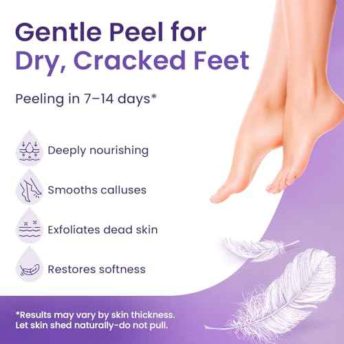 Foot Peeling Mask (6 pairs) Exfoliating Foot Mask for Dry Cracked Feet with Lavender & Shea Butter, Dead Skin & Callus Remover for Feet, Exfoliating Socks for Women & Men, One Size Fits Most