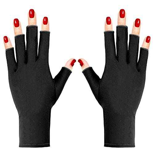 Pimoys UV Gloves for Gel Manicures UPF50+ Fingerless UV Light Protection Gloves for Gel Nails Manicure