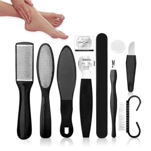 Professional Pedicure Foot Spa Set,10 in 1 Pedicure Set for Feet, Stainless Steel Foot Care Kit, Rasp Dead Skin Remover