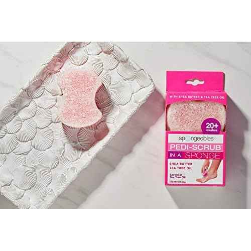 Spongables Pedi Scrub Foot Exfoliating 20+ Wash Sponge, Lavender, 1 Count