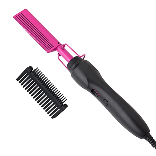 Hot Comb Anti-Scald Ceramic Heated Hair Styling Tool - Straightener, Curler, Travel-Friendly Beard Pressing Comb