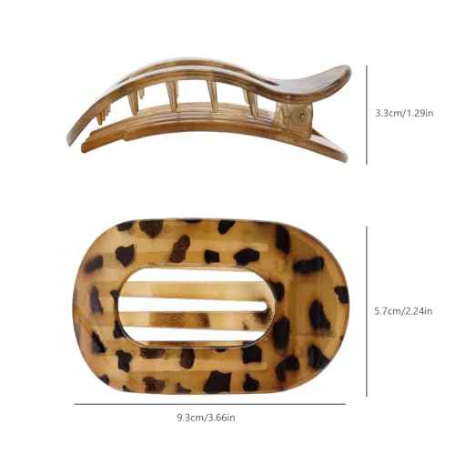 Flat Hair Claw Clips for Women,Matte Medium Hair Clips for Thick & Thin Hair- Comfortable Everyday Use for Office, Yoga, Party & Casual Styling (5PCS)