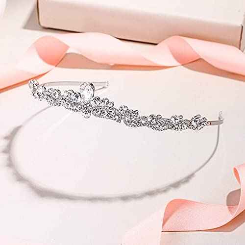 EVER FAITH Women's Austrian Crystal Wedding Teardrop Hair Tiara Headband Clear Silver-Tone
