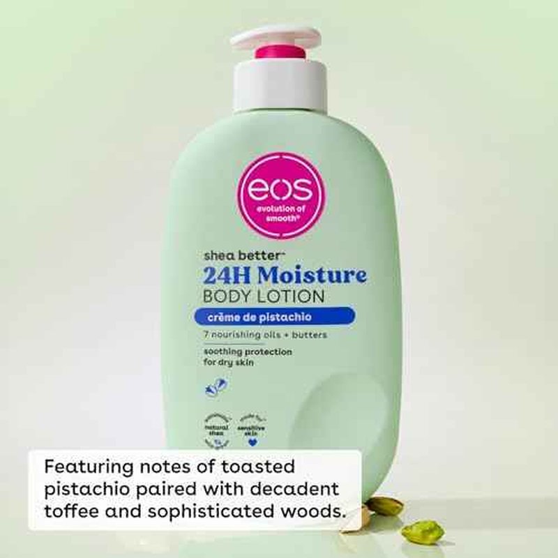 eos Shea Better Body Lotion- Cr?me de Pistachio, 24-Hour Moisture Skin Care, Lightweight & Non-Greasy, Made with Natural Shea, Vegan, 16 fl oz