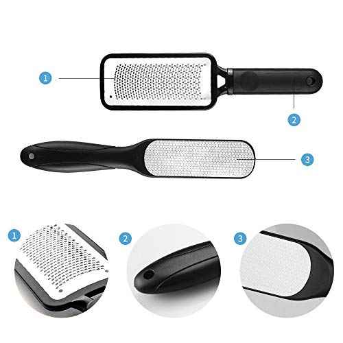 Fu Store 2 Pack Foot Files Callus Remover Stainless Steel Foot Rasp and Dual Sided Feet File Professional Scrubber Pedicure Tools Premium for Feet Care Remove Hard Skin