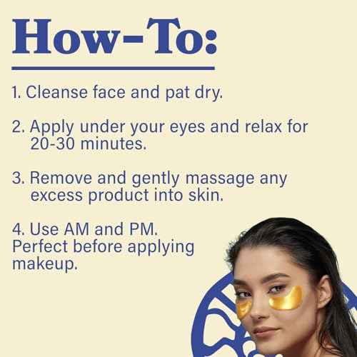 LE GUSHE Gold Under Eye Patches for Puffy Eyes and Dark Circles (30 Pairs) - Hydrating Collagen Under Eye Masks with Snail Mucin - Soothing Puffy Eyes Treatment for Women & Men - Bridesmaid Gifts