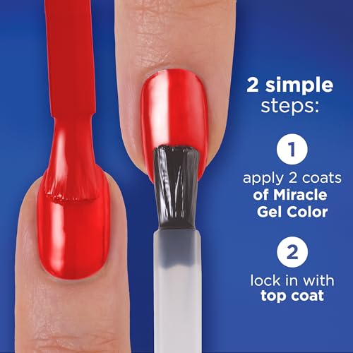 Sally Hansen Miracle Gel¢â, Shiny Top Coat, Long Lasting, Gel-Like Formula, No UV Lamp Needed, Clear Nail Polish