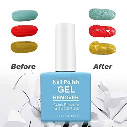 2 Pack Gel Nail Polish Remover, Gel Polish Remover for Nails, Easily Magic Soak-Off Gel Polish in 2-5 Minutes - Safe, No Need For Foil, Soaking Or Wrapping (with 1 Cuticle Pusher and Nail Scraper)