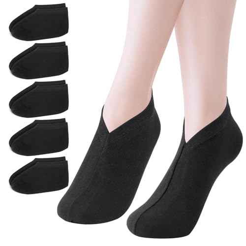 Segbeauty 12 Count Moisturizing Cotton Socks for Women, 6 Pairs Sleep Socks for Cracked Heel Repair, Foot Care Spa Moisture for Dry Feet Overnight, Black Sleeping Gel Lotion Sock for Cracked Heels