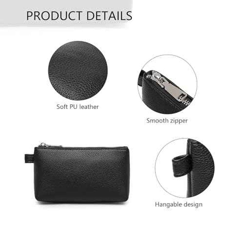 PU Leather Makeup Simple and Convenient Handbag Small Exquisite Storage Bag (Pu/Black)
