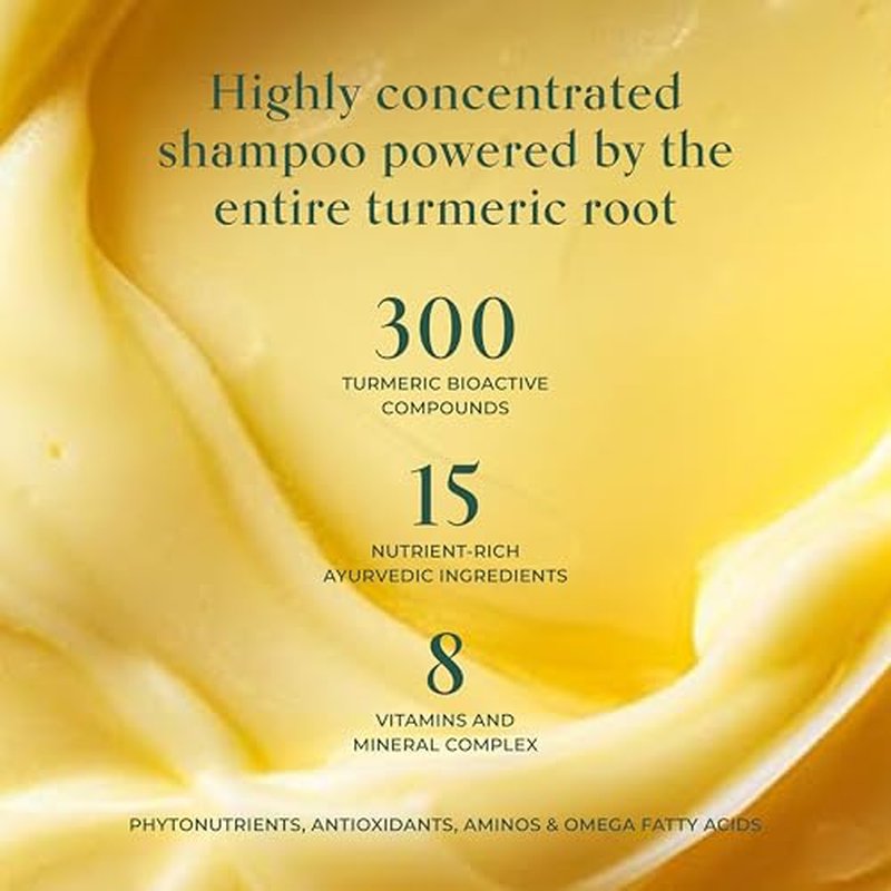 SHAZ & KIKS Ultra Hydrating Turmeric Shampoo | Deeply Moisturizing for Dry, Itchy, Flaky or Sensitive Scalp | Ayurvedic Turmeric & Kokum Butter | Natural, Vegan, Sulfate-Free, Color-Safe | 230ml