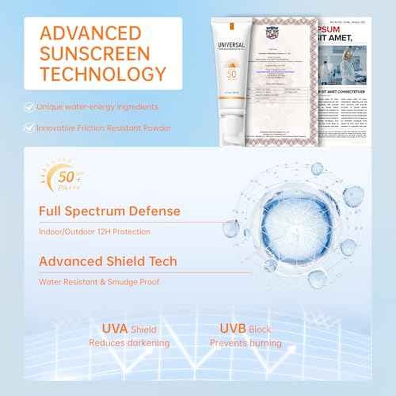 Tinted Sunscreen for Face SPF 50, Tinted Moisturizer with SPF, Sweat Resistant Oil Free with No White Cast, Broad Spectrum UVA/UVB, 1.7oz