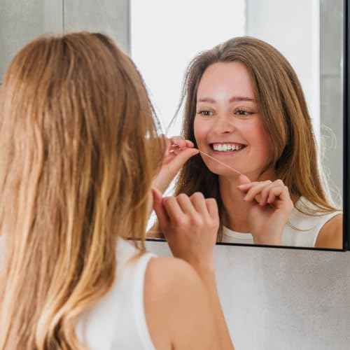 Bamboo Toothbrush 4-Pack & Compostable Silk Dental Floss with Refillable Glass Holder | Biodegradable Oral Care Set | Soft BPA-Free Bristles | Natural Eco-Friendly Gifts for Men & Women | Moso Handle