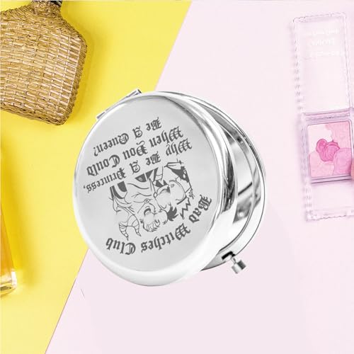 KEYCHIN Villains Club Pocket Mirror Evil Queen Fans Gifts Bad Witches Club When Be A Princess When You Could Be A Queen Compact Makeup Mirror (Bad Witches-S)