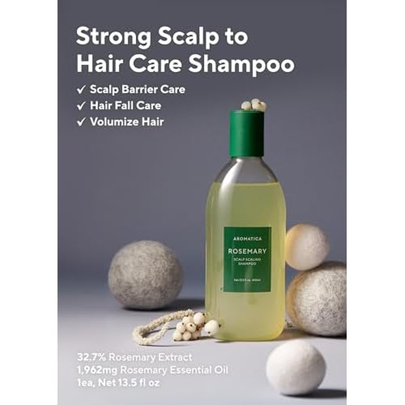 AROMATICA Rosemary Hair Care Gift Set - Shampoo for Hair Growth & Heat Protection, Leave-in Treatment & Scalp Treatment - Hair Care Kit for Women, Sulfate/Paraben Free For Men And Women