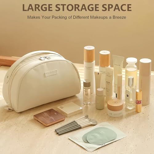 YDR Travel Makeup Bag Large Capacity,Cosmetic Bags for Women Portable Wet & Dry Pouch Open Flat Toiletry Bag with Divider Bathroom Gym