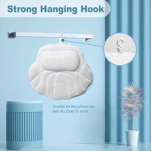 Bath Pillows for Tub, Tub Pillow for Bathtub for Head, Neck and Back Support, 4D Mesh Fabric Bath Tub Pillow, Ergonomic Bath Pillow Luxury Bathtub Pillow for Head and Neck, Spa Rest Accessories