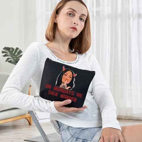 BWWKTOP Bailey Cosmetic Makeup Bag Bailey Fans Gifts On Mondays We Talk Murder Zipper Pouch Bag For Murder Show Lovers (Talk Murder BL)