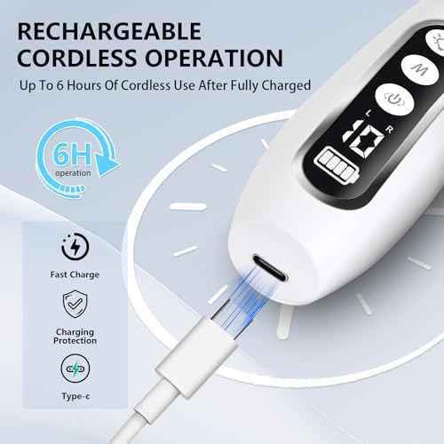 Electric Nail File Drill, Cordless 2000 mAh Rechargeable Nail Filer Electric, Portable Nail Dril 10 Speeds Professional Machine Drill for Nails Acrylic Manicure and Thick Toenails Grinder (White)