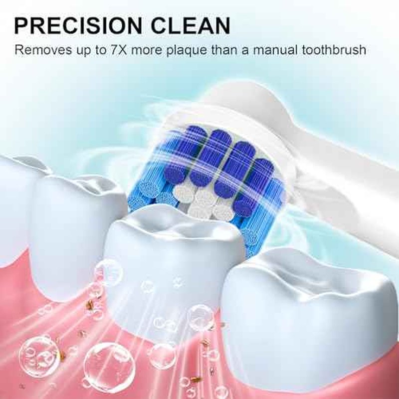 8pcs Replacement Brush Heads Compatible with Braun Oral-B, Professional Electric Toothbrush Heads for Oral B Replacement Heads Refill Pro100/1000/1500/4000/5000/7000/8000/9600 Etc.