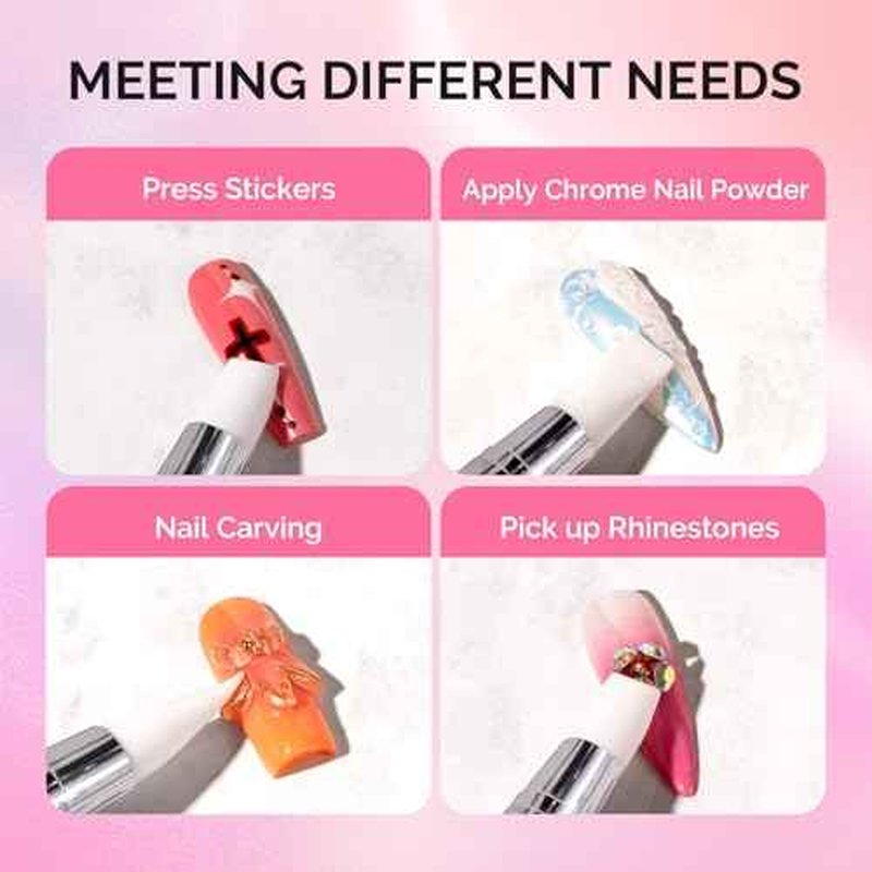 MelodySusie 5 Pcs Nail Art Sculpture Pen Acrylic Dual Tipped Brushes for Resin Nail Art Tools for Design Foil Carving Drawing Effect Shaping