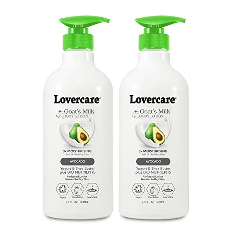 Lovercare Goat Milk Body Lotion for Dry Skin 27.05 oz Avocado (800ml) - Pack of 2¡¦